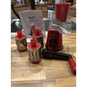 Geedel Rotary Cheese Grater 3 in 1 Slicing, Julienning and Grinding Used 3 times